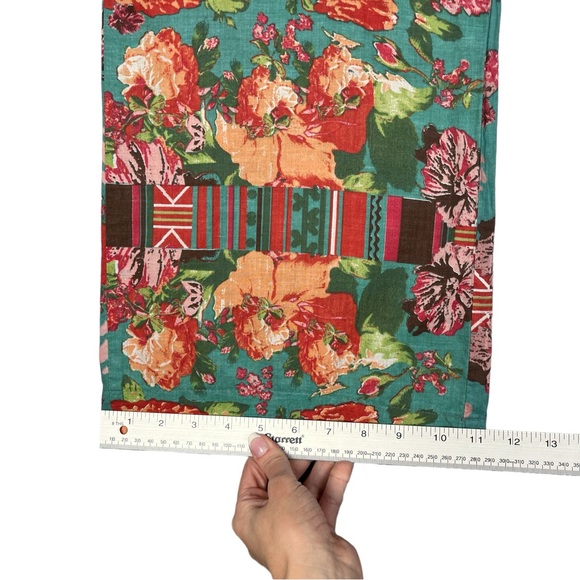 Vintage Wide Leg Flare Floral Patch Print Boho Hippie Pants - Picture 6 of 12